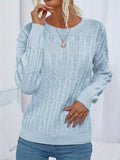 Cozy Chic Crew Neck Sweater - Pullovers - Soft Long Sleeve Knitted Top for Women, Casual Everyday Wear, Comfortable and Versatile Clothing for Ladies