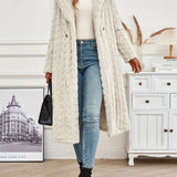 Purpdrank Cozy Plus Size Fuzzy Hooded Coat - Soft, Warm, Long Sleeve, Open Front Design for Fall & Winter - Women's Comfortable Outerwear for Curvy Figures
