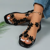 Purpdrank Womens Sparkling Rhinestone Butterfly Flat Sandals - Fashionable Open Toe Summer Shoes with Comfortable Elastic Bands - Ideal for Casual Everyday Wear