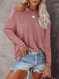 2 Pack Solid Color Long Sleeve Crew Neck T-Shirt, Casual For Spring & Fall, Women's Clothing