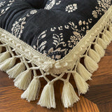 Purpdrank  2-Pack Bohemian Style Tassel Pillows - Soft, Durable Polyester Cushions with Floral Patterns, Perfect for Home & Office Decor, Machine Washable, All-Season Use, Office Decor Pillows | Bohemian Style Pillows | Durab