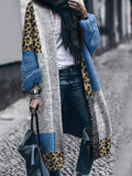 Vibrant Leopard Pattern Cardigan - Women's Casual Long Sleeve Drop Shoulder Duster Longline Cardigan for Fall & Winter - Soft, Cozy, and Stylish Women's Clothing