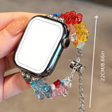 Purpdrank  1pc Cute Bear Gummy Apple Watch Band, Dopamine Summer Candy Color Transparent Bear Strap | Compatible with iWatch Series 10/9/SE/8/Ultra 2, Adjustable Beaded Strap for 46mm/42mm/41mm/40mm/44mm/45mm/49mm - Simple &