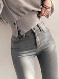 Long Sleeve Elegant Plain Color Crew Neck T-shirt, Women's Loose Top for Spring & Fall Clothing