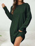 Casual Chic Solid Sweater Dress - Cozy Acrylic Knit, Comfort Fit Crew Neck for Stylish Women's Fall/Winter Wardrobe