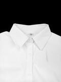 Purpdrank - Long Sleeves Loose Buttoned Solid Color Split-Side Lapel Collar Outerwear Shirts Tops