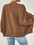 Cozy Chic Solid Button Down Knit Cardigan - Soft, Casual, Long Sleeve, Loose Fit Sweater for Women - Perfect for Everyday Wear, Work, or Date Night - Women's Clothing