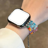 Purpdrank  1pc Cute Bear Gummy Apple Watch Band, Dopamine Summer Candy Color Transparent Bear Strap | Compatible with iWatch Series 10/9/SE/8/Ultra 2, Adjustable Beaded Strap for 46mm/42mm/41mm/40mm/44mm/45mm/49mm - Simple &