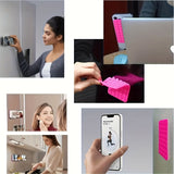 Purpdrank  1pc, Double-Sided Suction Cup Phone Case Holder, Silicone Adhesive Phone Holder for iPhone and Android, Hands-Free Strong Grip Holder for Selfies and Videos - Gift