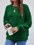 Solid Color Crew Neck Sweater, Casual Long Sleeve Sweater For Fall & Winter, Women's Clothing