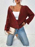 Cozy Chic Solid Button Down Knit Cardigan - Soft, Casual, Long Sleeve, Loose Fit Sweater for Women - Perfect for Everyday Wear, Work, or Date Night - Women's Clothing