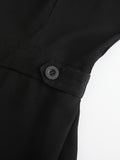 Purpdrank - Urban Cap Sleeve Solid Color Wide Leg Jumpsuits