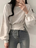 Purpdrank Womens Soft Y2K Knit Sweater with Button Accent - Trendy Crew Neck, Long Sleeve for Fall & Winter Chic
