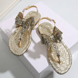 Purpdrank - Gold Fashion Casual Simplicity Patchwork With Bow Round Out Door Shoes