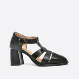 Purpdrank - Women French Style Hollow Chunky Heeled Pumps