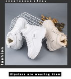Purpdrank - Women's casual sneakers; winter sneakers with plush fur; warm women's shoes; women's shoes with lacing; women's shoes on