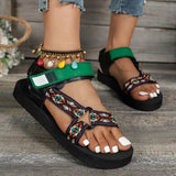 Purpdrank - Green Casual Patchwork Round Out Door Shoes