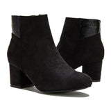 Purpdrank - Women's Chunky Heel Artificial Suede Ankle Booties