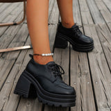 Purpdrank - Black Casual Frenulum Solid Color Round Out Door Wedges Shoes (Heel Height 3.94in)