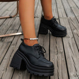 Purpdrank - Black Casual Frenulum Solid Color Round Out Door Wedges Shoes (Heel Height 3.94in)