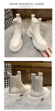 Purpdrank - 2023 New Chunky Boots Fashion Platform Women Ankle Female Sole Pouch Ankle Botas Mujer Round Toe Slip-On Botas Altas Mujer