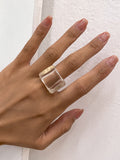 Purpdrank - Original Stylish Resin 8 Colors Geometric Ring