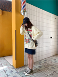Purpdrank - New Harajuku Retro Top Strawberry Print Hoodie Women Loose Streetwear Sweatshirt American Retro Oversized Pullover