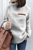 Purpdrank - Fashion Street Solid Patchwork Turtleneck Tops(6 Colors)