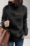 Purpdrank - Fashion Street Solid Patchwork Turtleneck Tops(6 Colors)