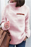 Purpdrank - Fashion Street Solid Patchwork Turtleneck Tops(6 Colors)