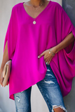Purpdrank - Casual Solid V Neck T-Shirts