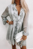 Purpdrank - Fashion Elegant Solid Patchwork V Neck Princess Dresses