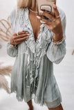 Purpdrank - Fashion Elegant Solid Patchwork V Neck Princess Dresses