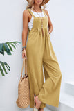 Purpdrank - Casual Vacation Solid Buttons Square Collar Loose Jumpsuits(10 Colors)