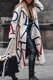Purpdrank - Street Elegant Print Patchwork Turn-back Collar Outerwear