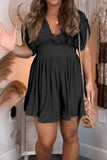 Purpdrank - Sexy Solid Fold V Neck Mini Dress Dresses