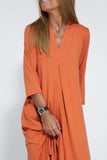 Purpdrank - Casual Solid Slit V Neck A Line Dresses