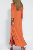 Purpdrank - Casual Solid Slit V Neck A Line Dresses