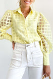 Purpdrank - Celebrities Elegant Solid Patchwork Turndown Collar Tops