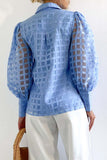 Purpdrank - Celebrities Elegant Solid Patchwork Turndown Collar Tops