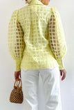 Purpdrank - Celebrities Elegant Solid Patchwork Turndown Collar Tops