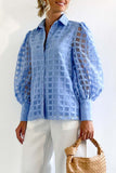 Purpdrank - Celebrities Elegant Solid Patchwork Turndown Collar Tops