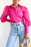 Purpdrank - Celebrities Elegant Solid Patchwork Turndown Collar Tops