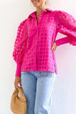 Purpdrank - Celebrities Elegant Solid Patchwork Turndown Collar Tops