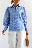 Purpdrank - Celebrities Elegant Solid Patchwork Turndown Collar Tops