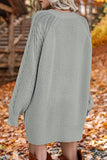 Purpdrank - Elegant Solid Hollowed Out O Neck Long Sleeve Dresses