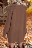 Purpdrank - Elegant Solid Hollowed Out O Neck Long Sleeve Dresses