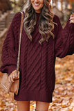 Purpdrank - Elegant Solid Hollowed Out O Neck Long Sleeve Dresses