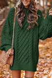 Purpdrank - Elegant Solid Hollowed Out O Neck Long Sleeve Dresses