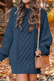 Purpdrank - Elegant Solid Hollowed Out O Neck Long Sleeve Dresses